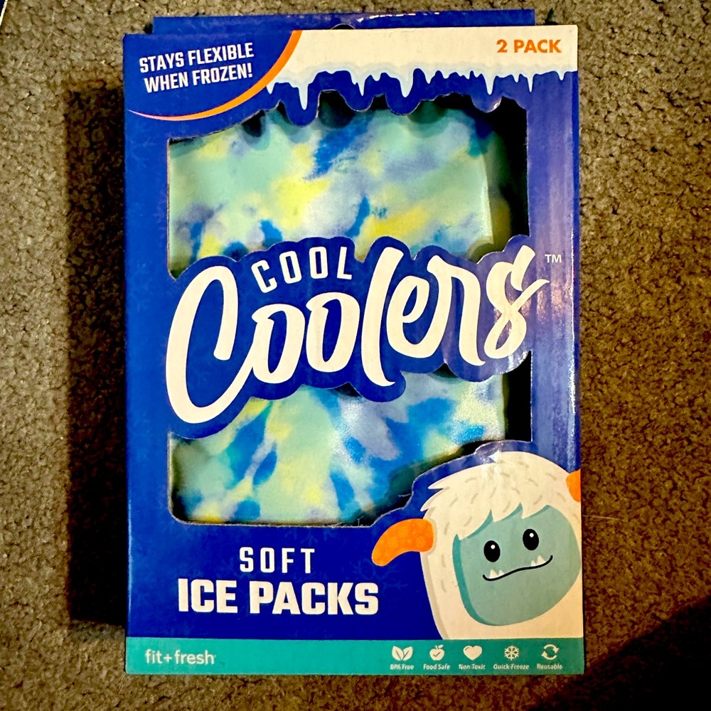 Cool Coolers by Fit & Fresh 2 Pack Soft Ice, Flexible Reusable Ice Packs